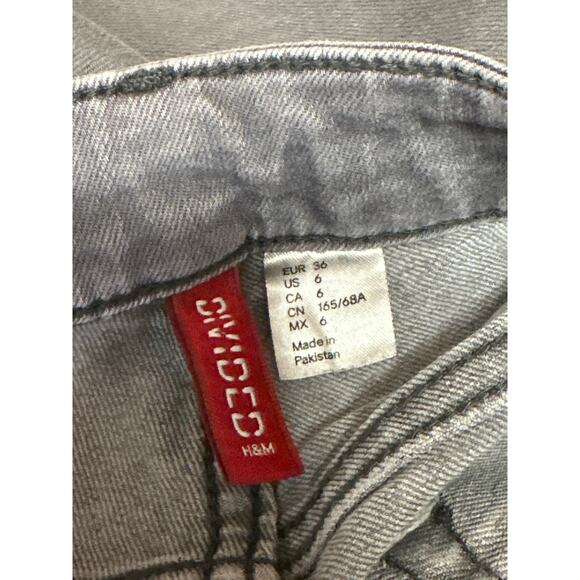 H&M Women's Gray Mid Rise Washed Ankle Casual Stretch Skinny Denim Jeans Size 6 - Picture 4 of 5